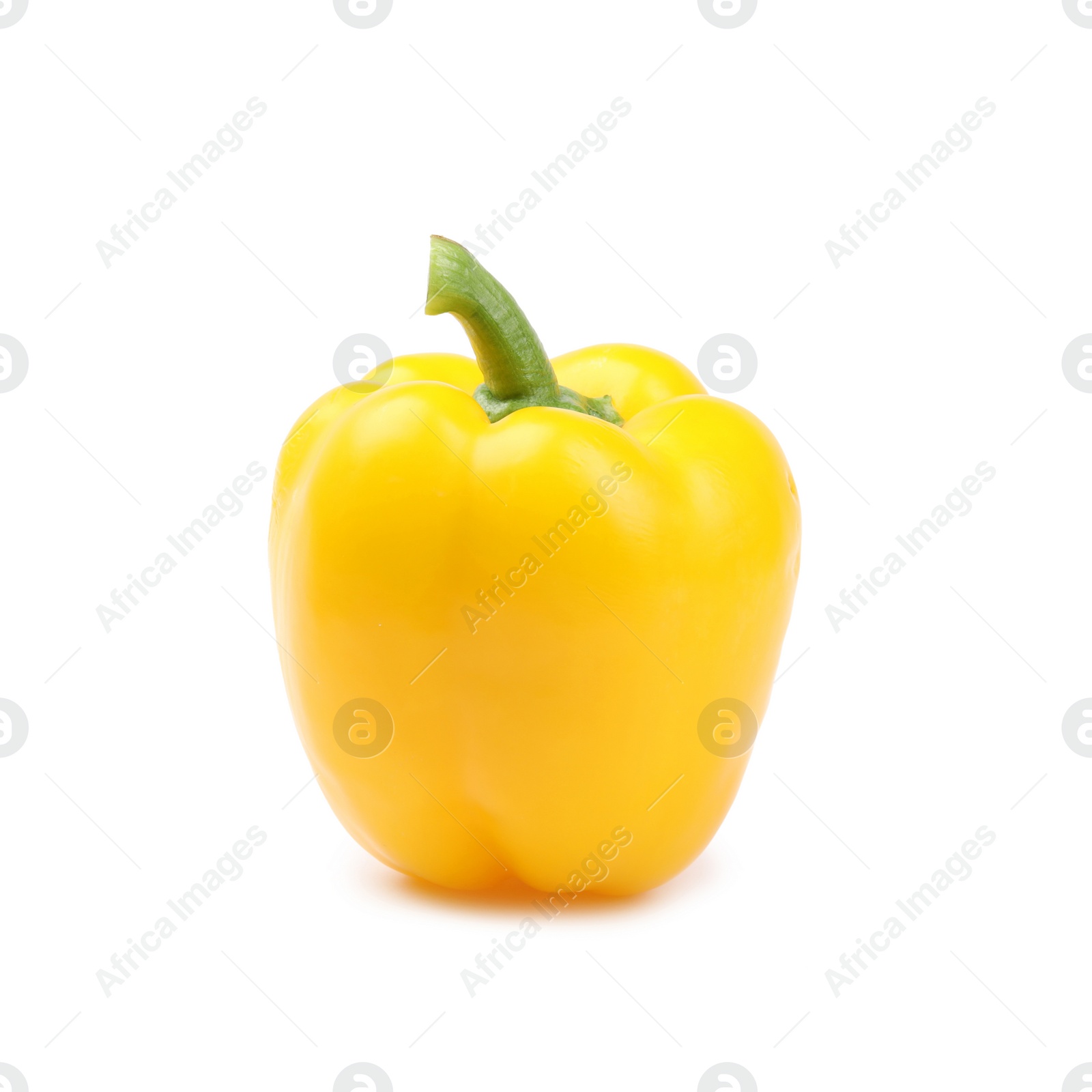 Photo of Ripe yellow bell pepper on white background