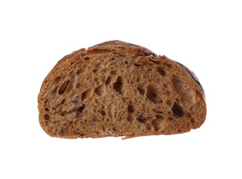 Photo of Slice of fresh rye baguette isolated on white