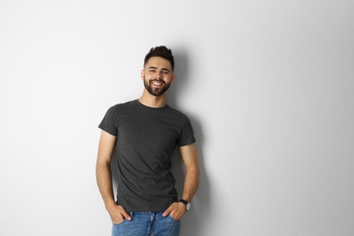 Portrait of handsome smiling man isolated on white