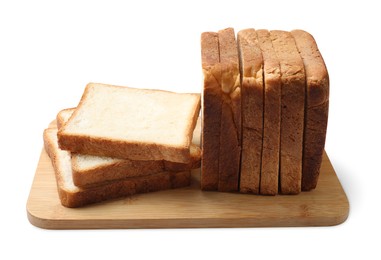 Photo of Pieces of fresh toast bread isolated on white