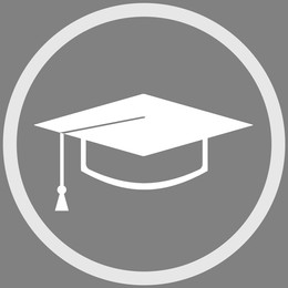 Image of Square academic cap in frame, illustration on grey background
