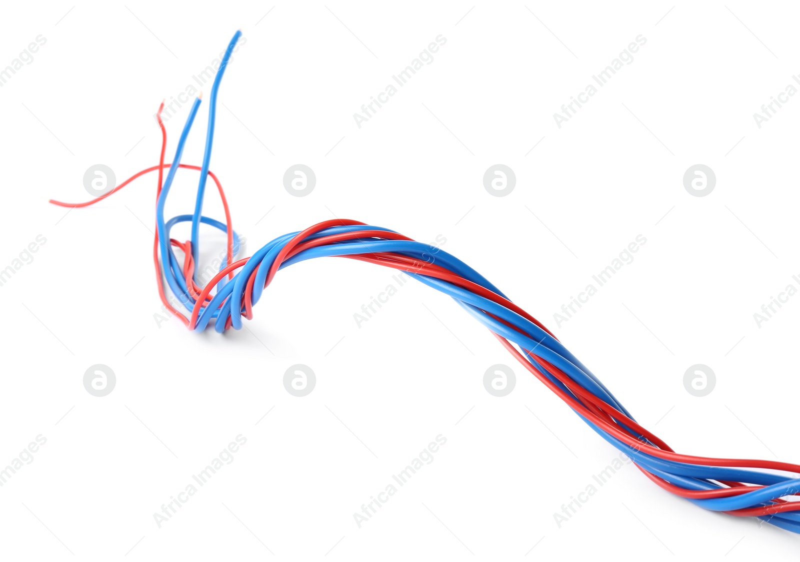 Photo of New colorful electrical wires isolated on white