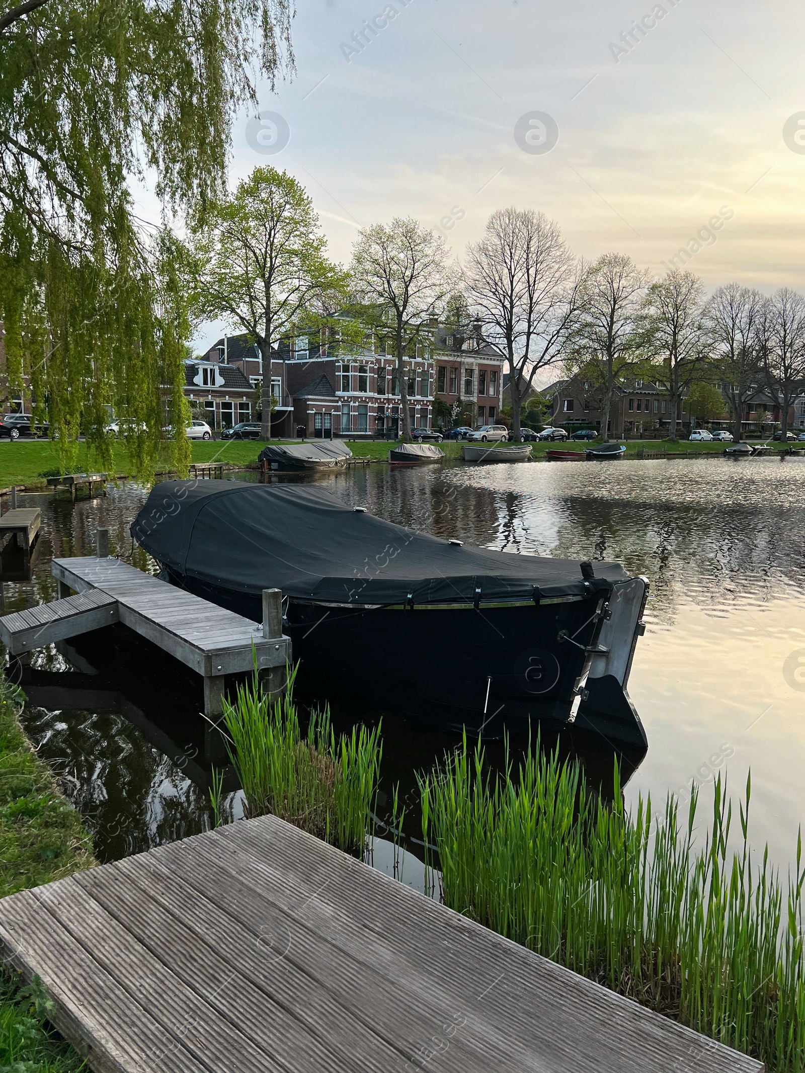 Photo of Beautiful view of canal with different boats