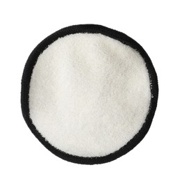 Photo of Eco friendly makeup remover pad isolated on white. Conscious consumption