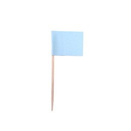 Small light blue paper flag isolated on white