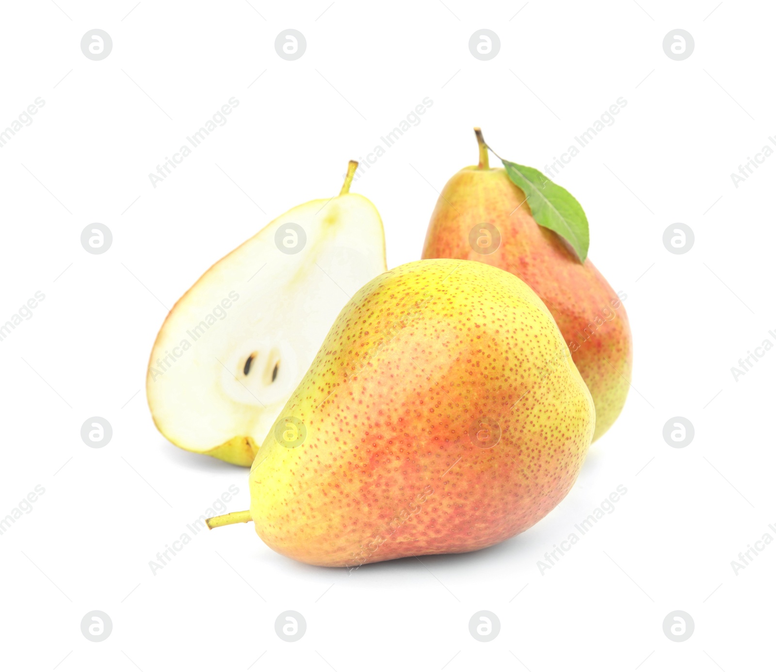 Photo of Fresh ripe juicy pears isolated on white