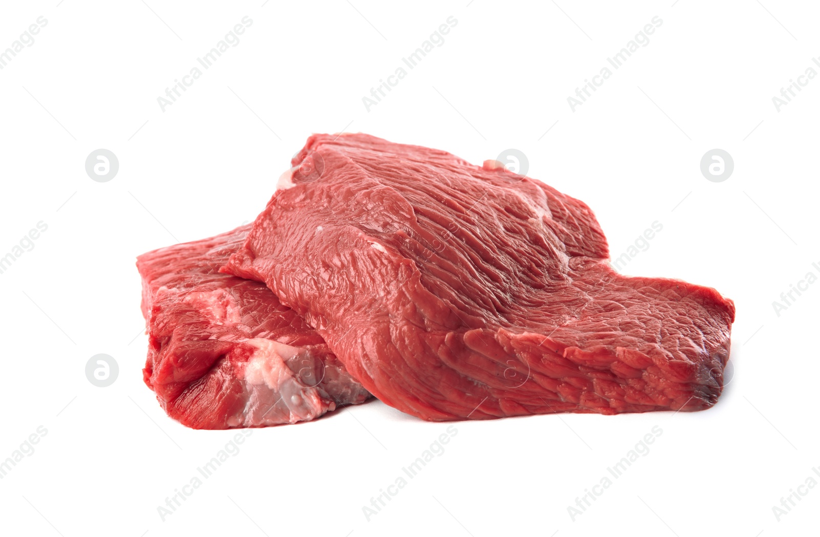 Photo of Fresh raw beef cut isolated on white