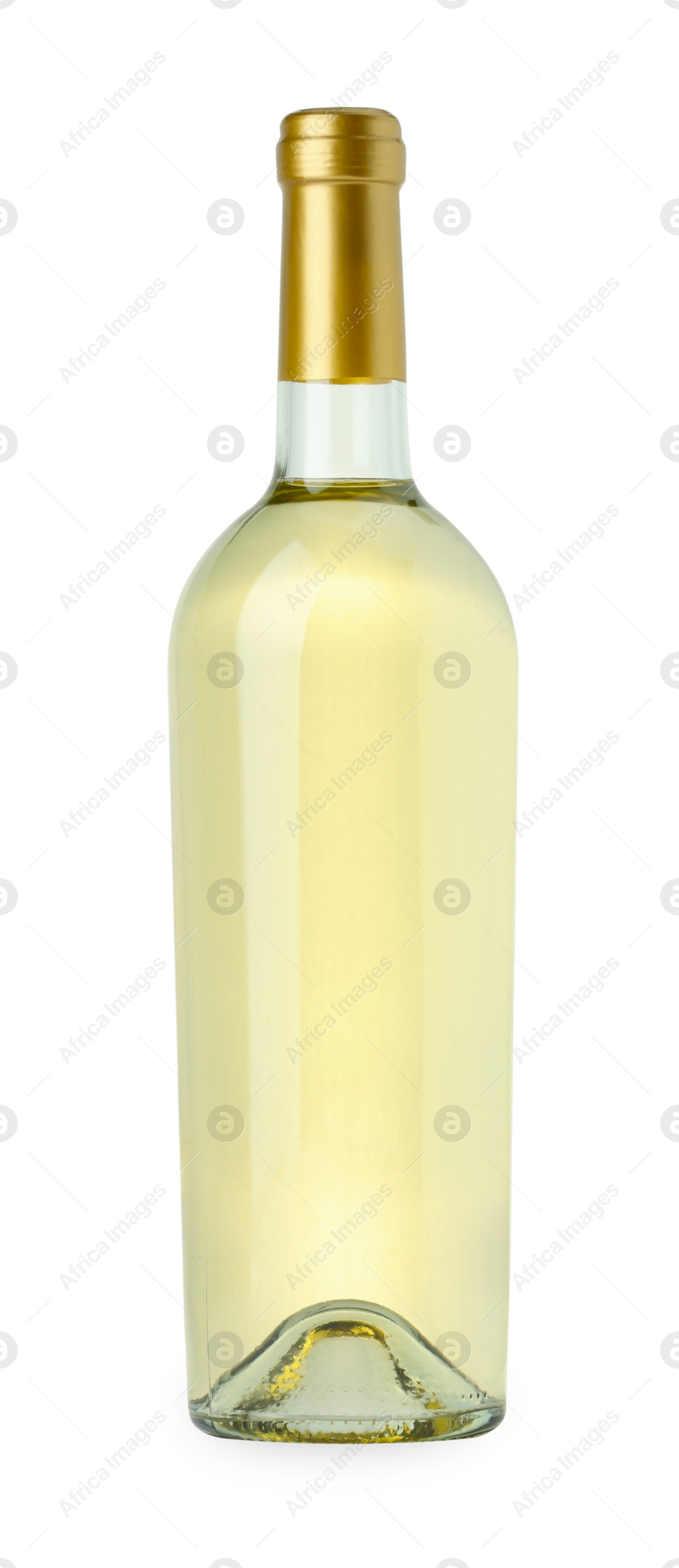 Photo of Bottle of expensive wine isolated on white