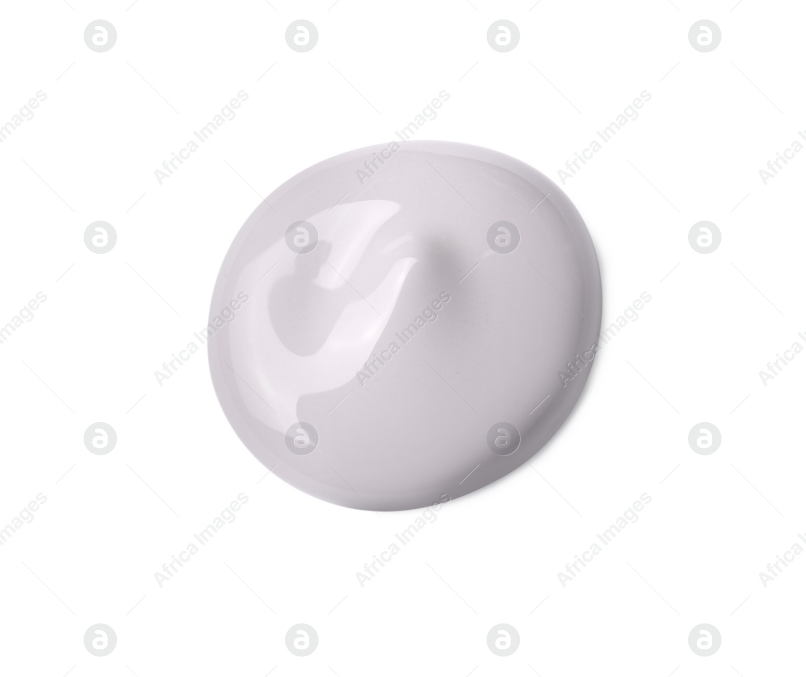 Photo of Sample of beige paint on white background, top view