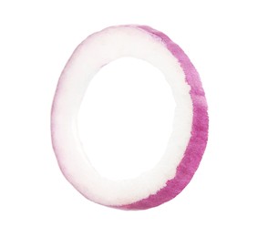 Ring of fresh onion isolated on white