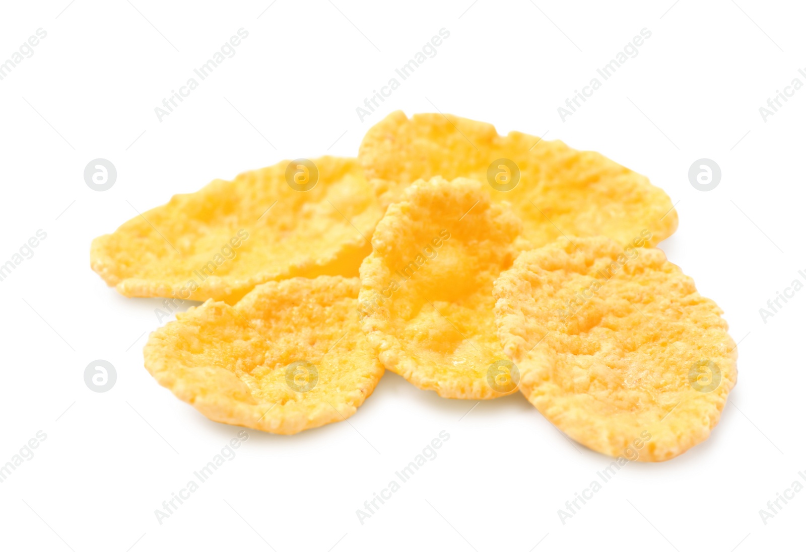 Photo of Tasty crispy corn flakes isolated on white