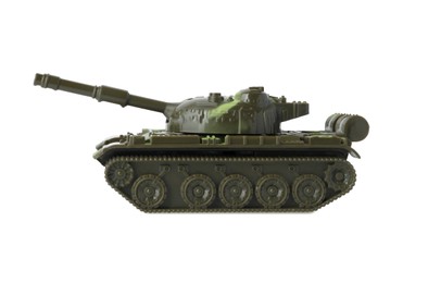 One toy military tank isolated on white