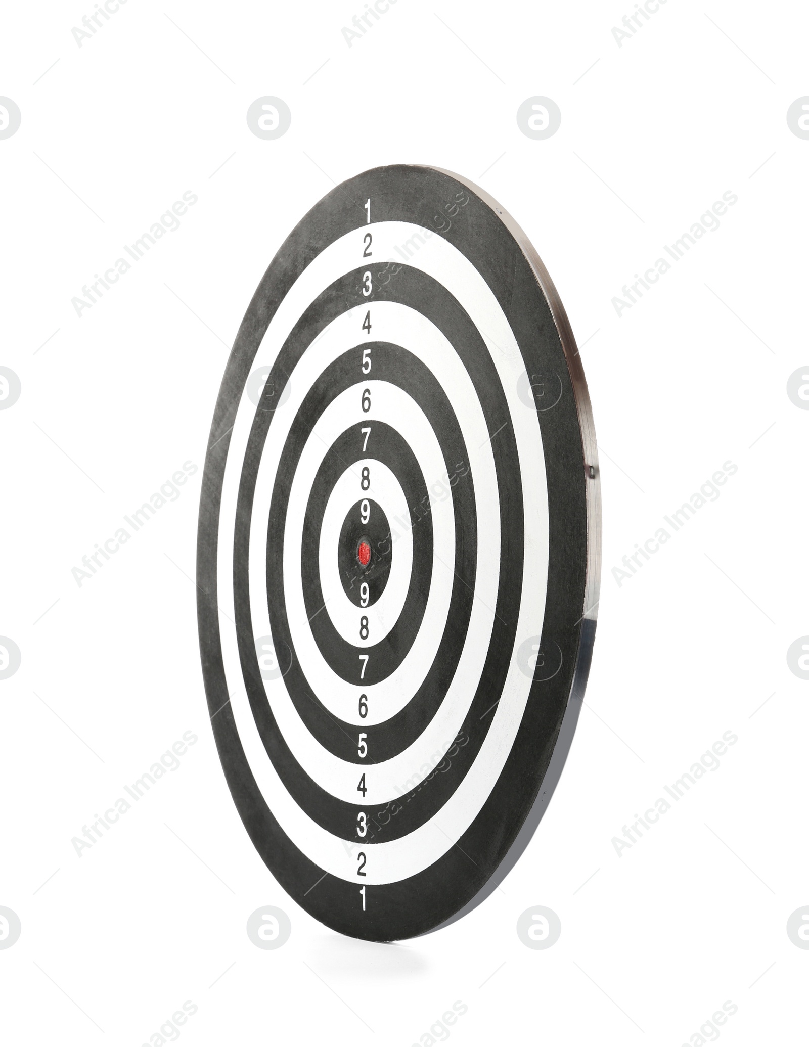 Photo of New empty dart board isolated on white