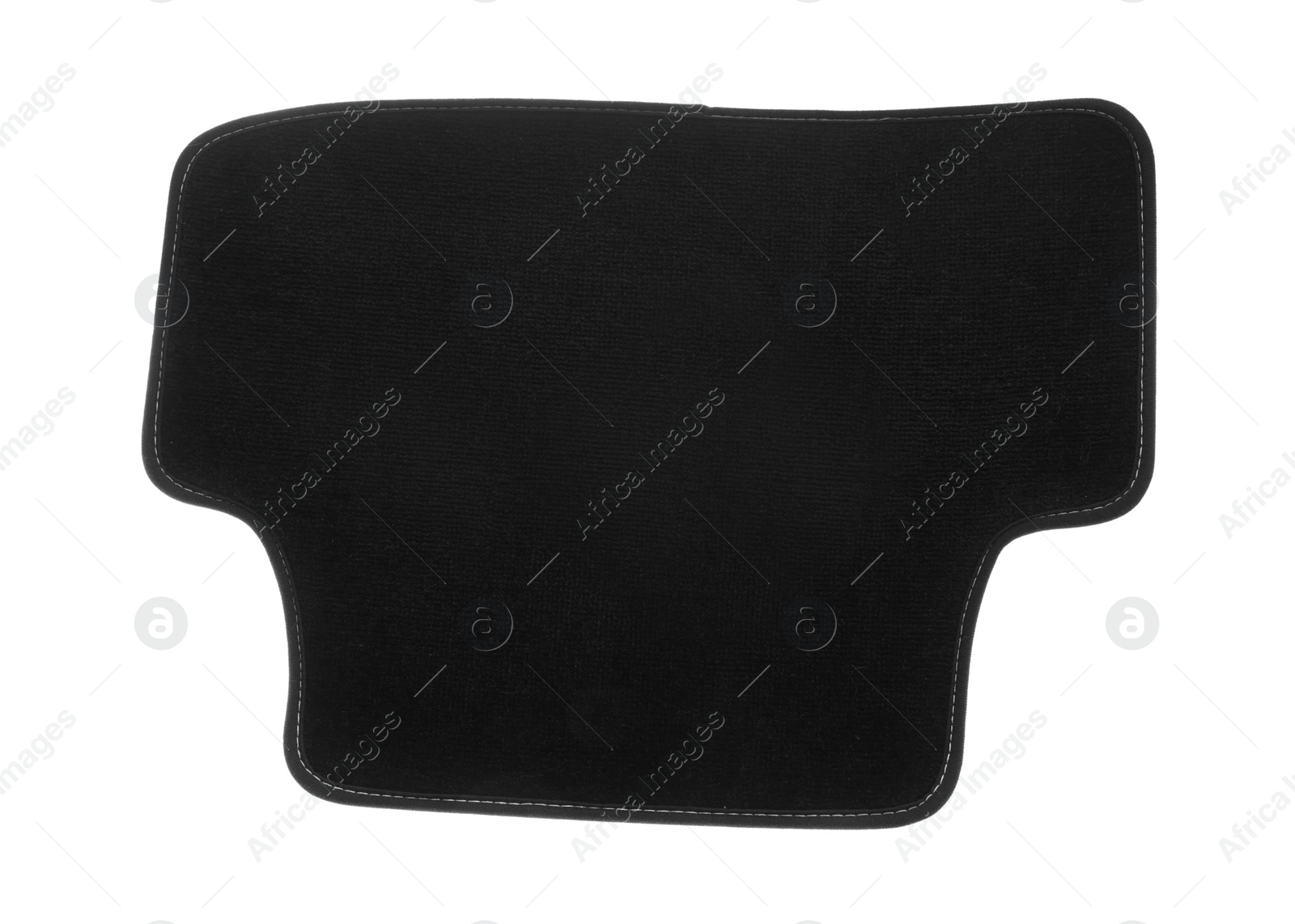 Photo of Black floor car carpet isolated on white, top view