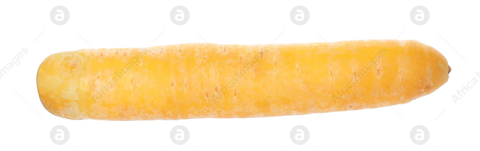 Photo of Fresh raw yellow carrot isolated on white