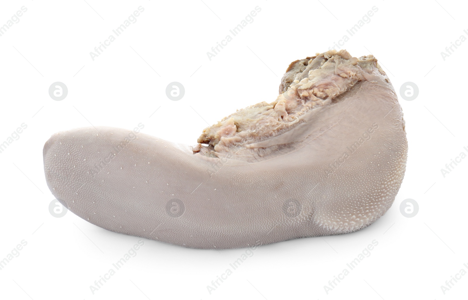 Photo of Freshly cooked beef tongue isolated on white