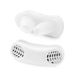 Anti-snoring devices for nose on white background