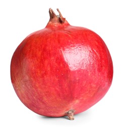 Delicious ripe pomegranate isolated on white. Exotic fruit