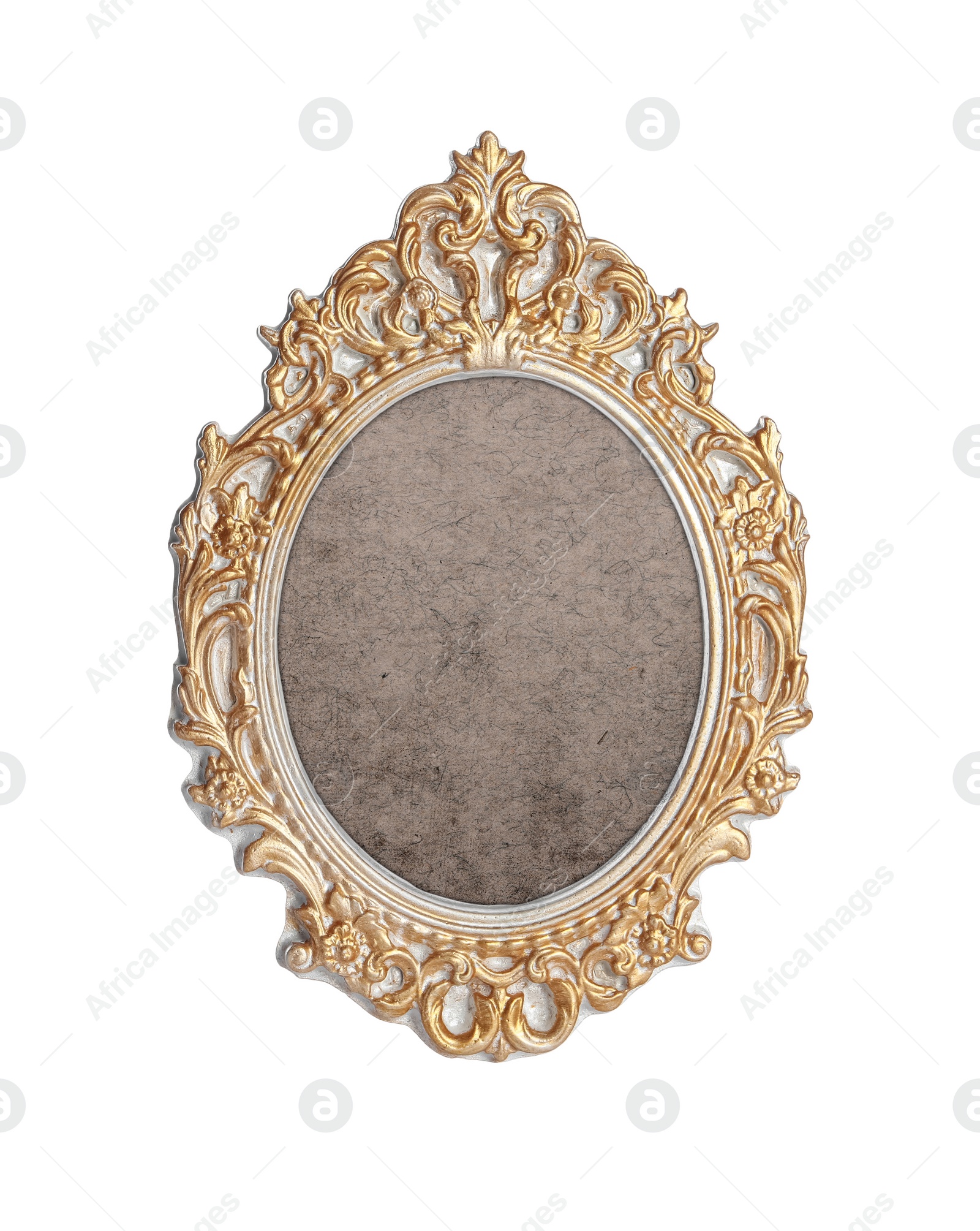 Image of Beautiful empty vintage frame isolated on white