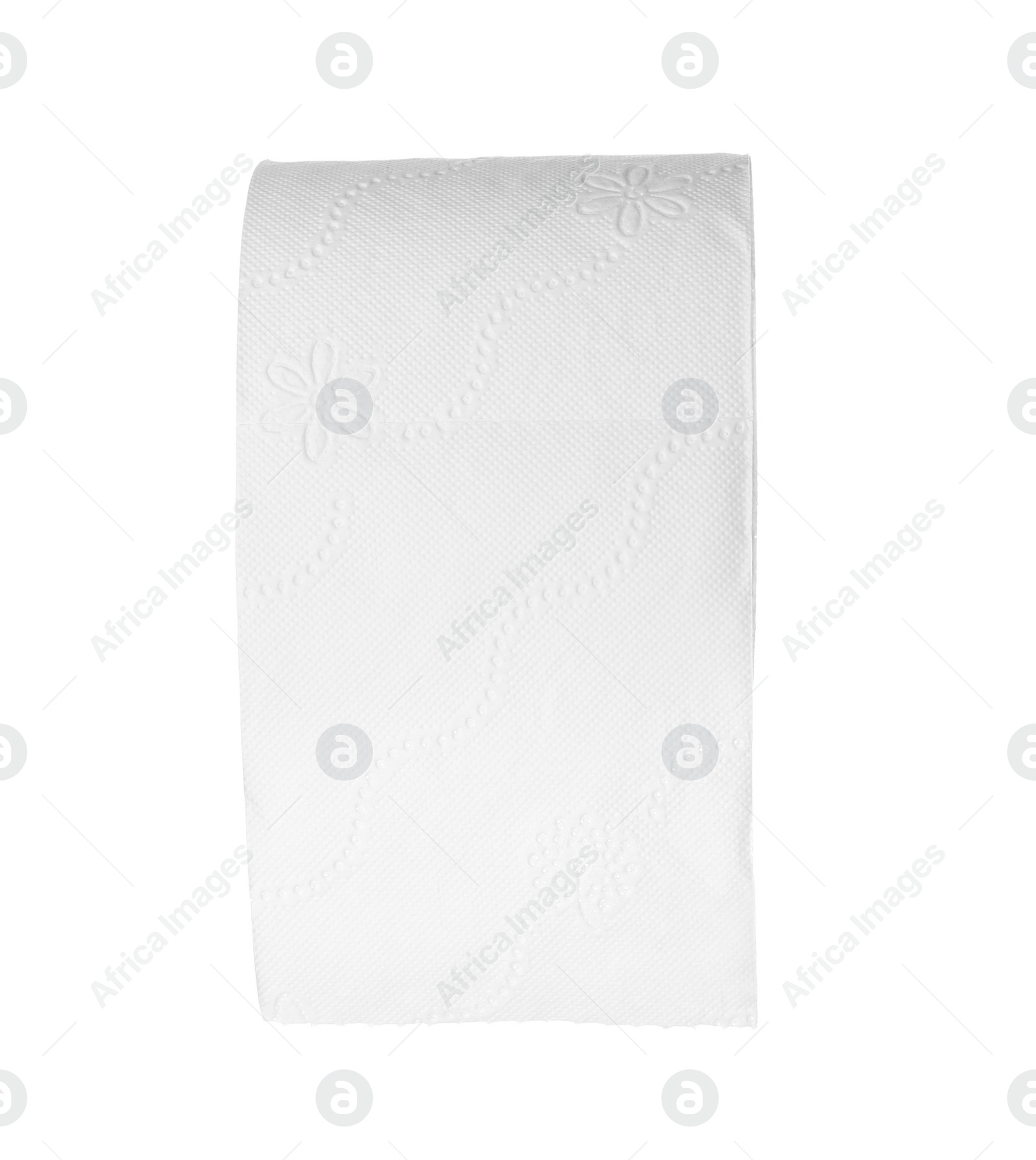 Photo of Roll of toilet paper on white background. Personal hygiene