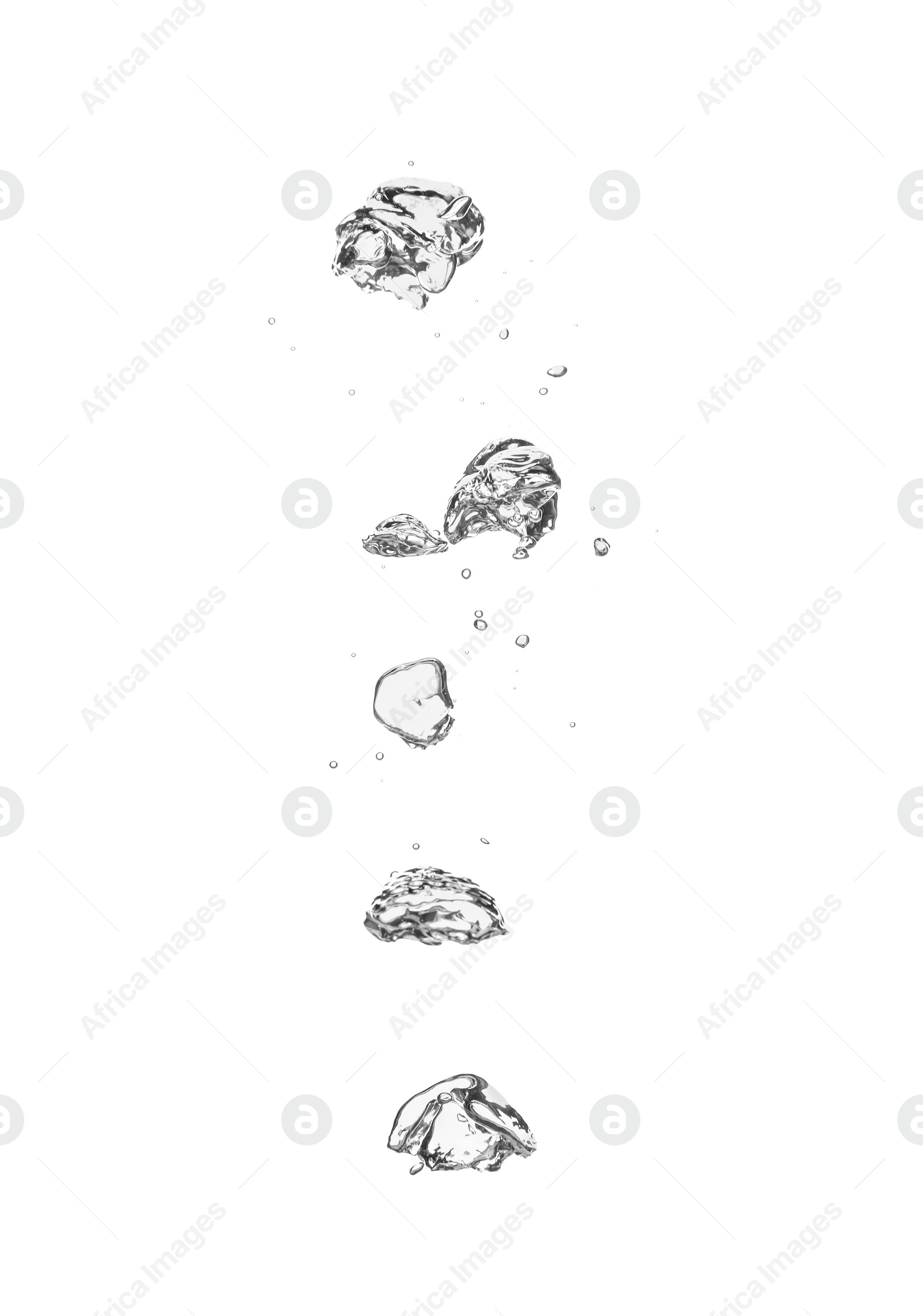 Photo of Air bubbles in water on white background