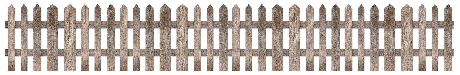 Image of Wooden fence isolated on white. Enclosing structure