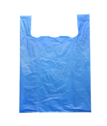 Photo of Color disposable plastic bag isolated on white