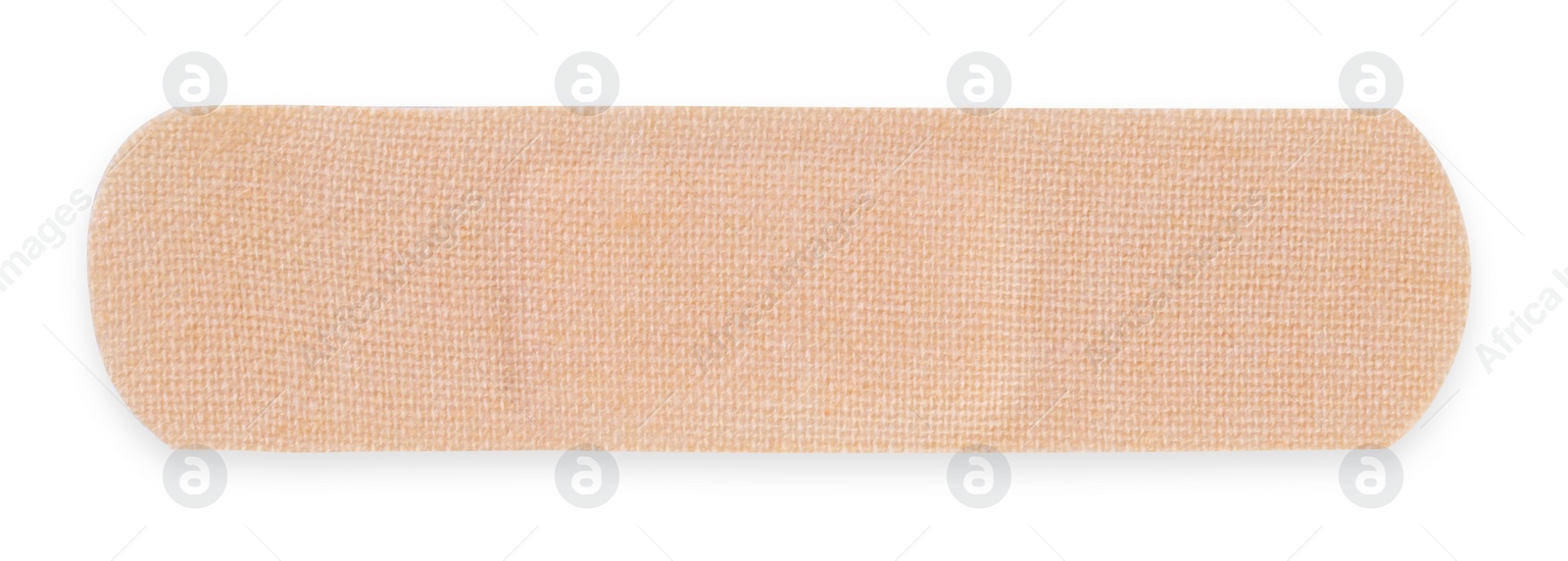 Photo of One medical adhesive bandage isolated on white, top view