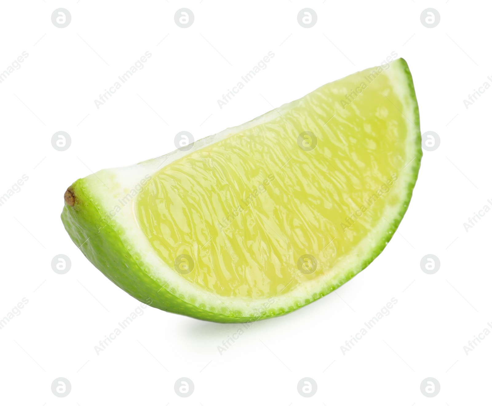 Photo of Slice of fresh green ripe lime isolated on white