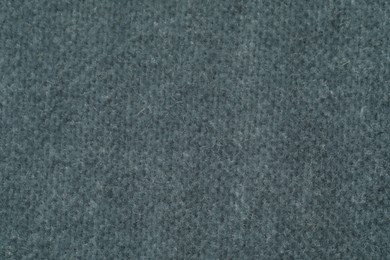 Photo of Texture of soft grey fabric as background, top view