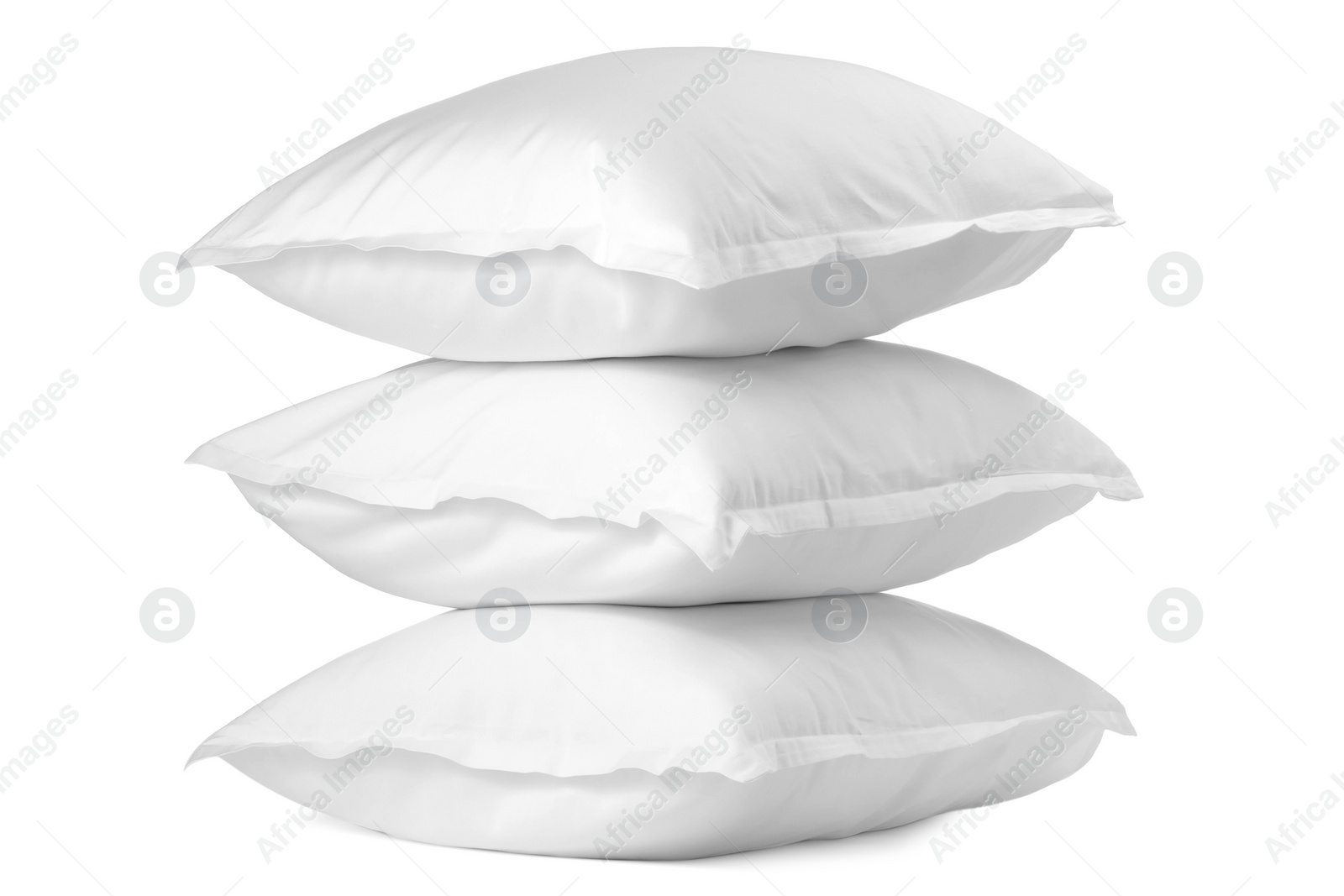 Photo of Stack of soft pillows isolated on white