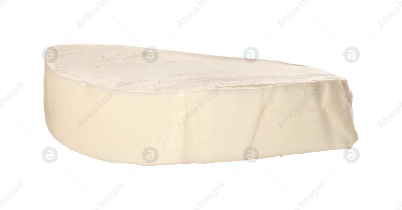 Photo of Piece of mozzarella cheese isolated on white