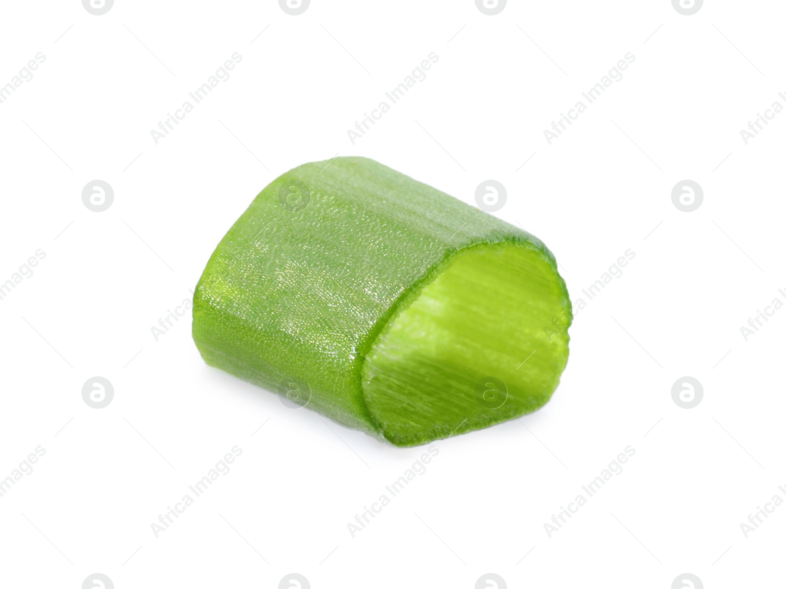 Photo of Piece of fresh green onion isolated on white