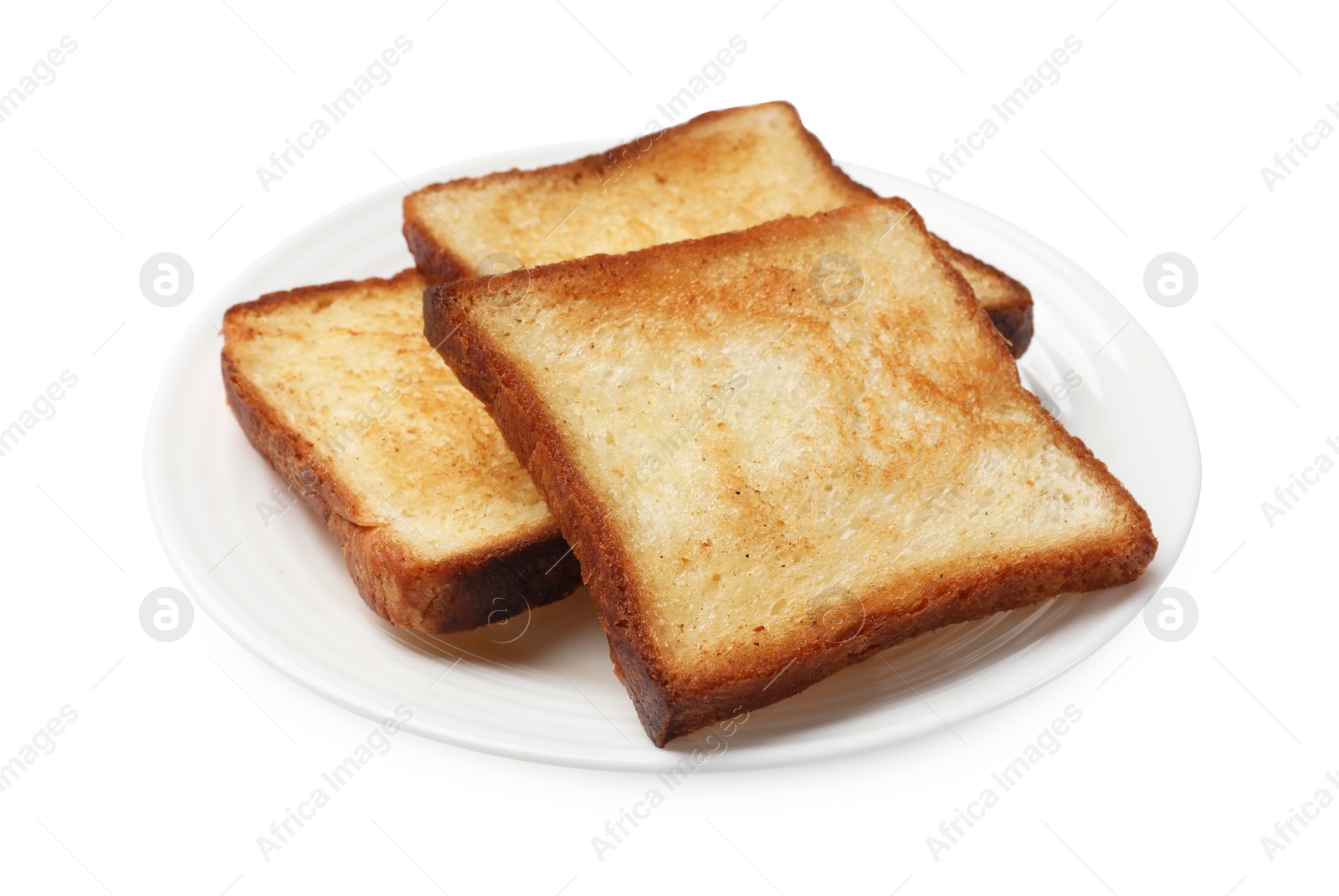Photo of Pieces of fresh toast bread isolated on white