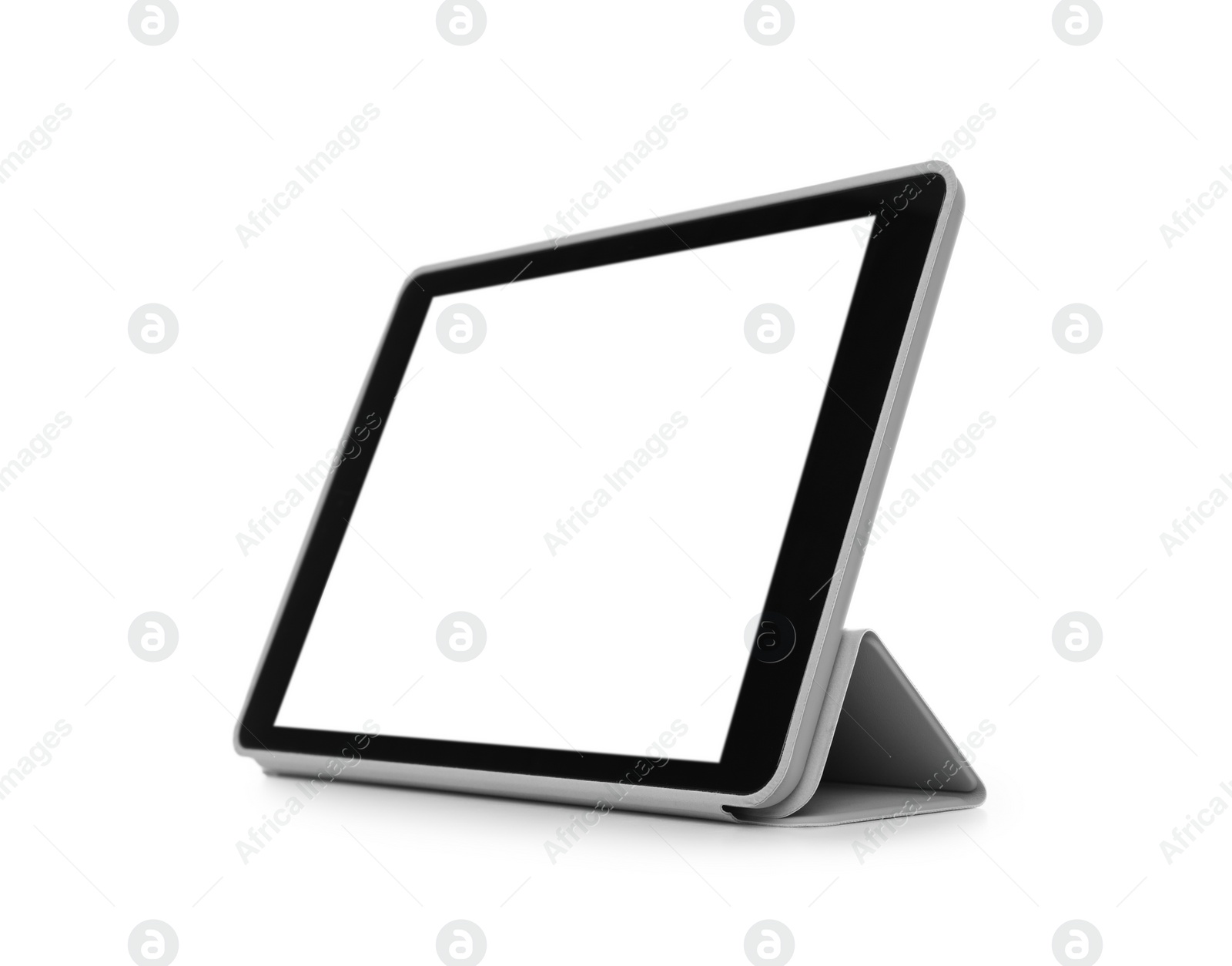 Photo of Tablet computer with blank screen isolated on white. Modern gadget