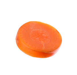 Photo of Slice of fresh ripe carrot isolated on white