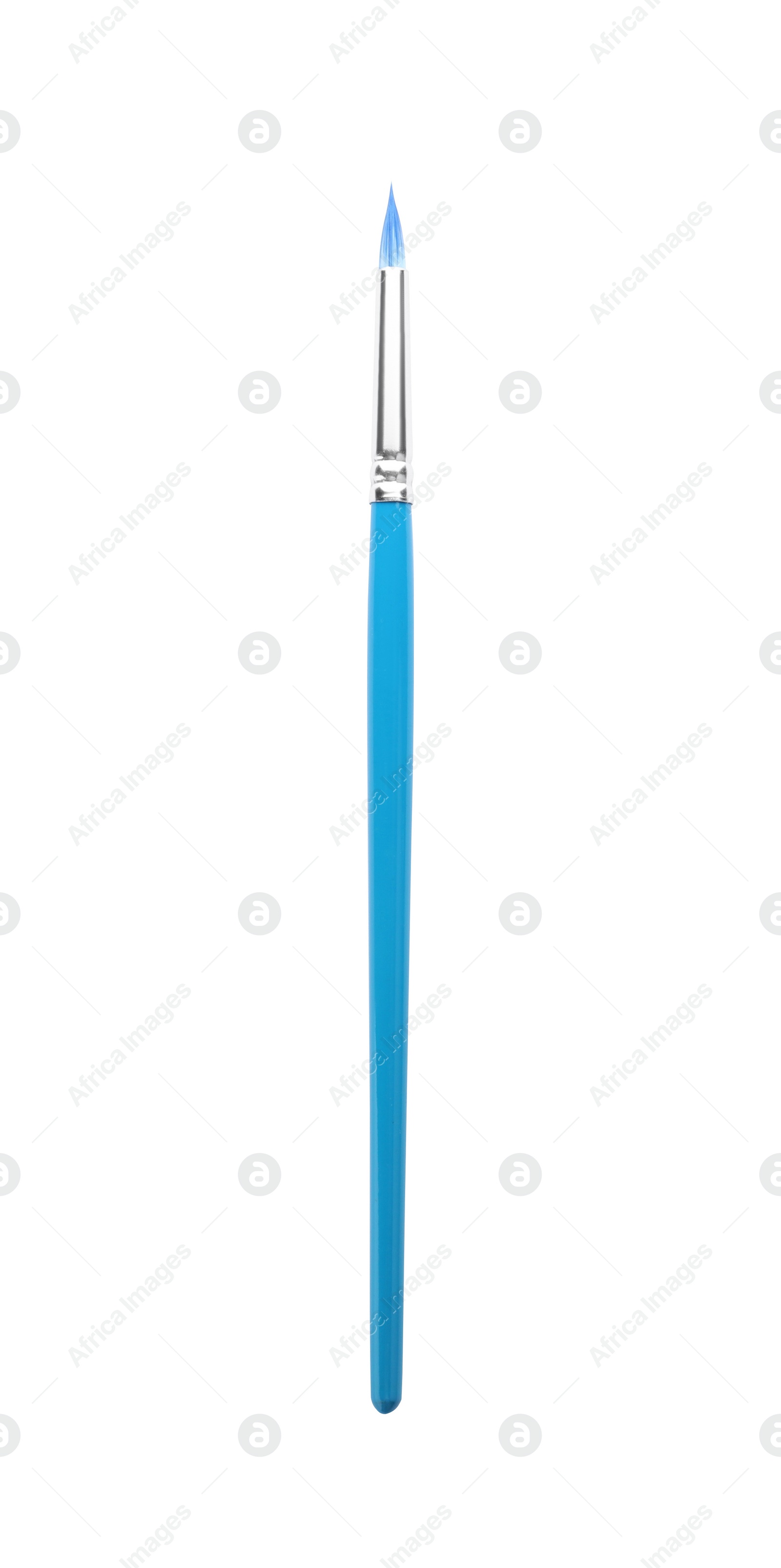 Photo of New brush for painting isolated on white. School stationery