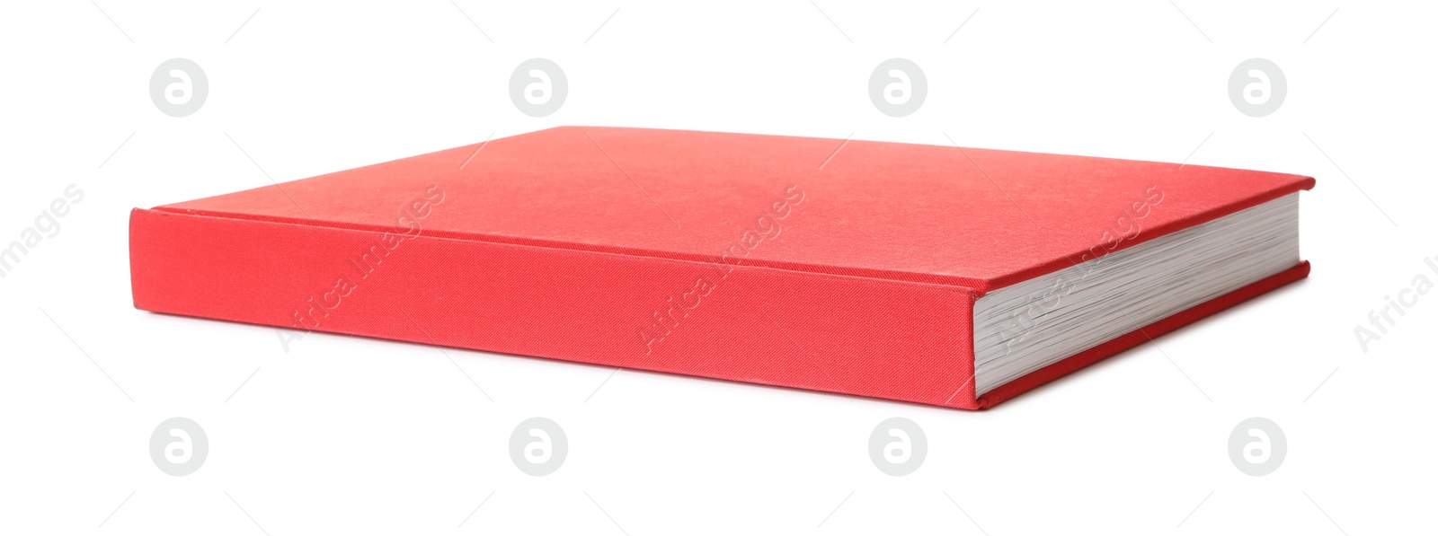 Photo of Book with red cover on white background