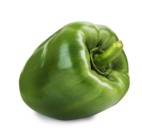 Photo of Ripe green bell pepper isolated on white