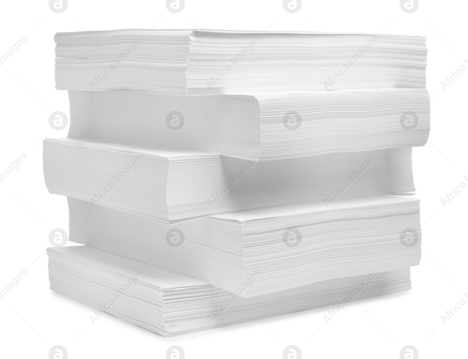 Photo of Stacks of paper sheets on white background