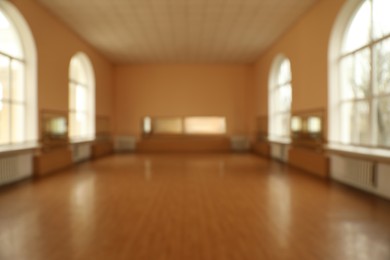 Blurred view of empty modern ballet studio