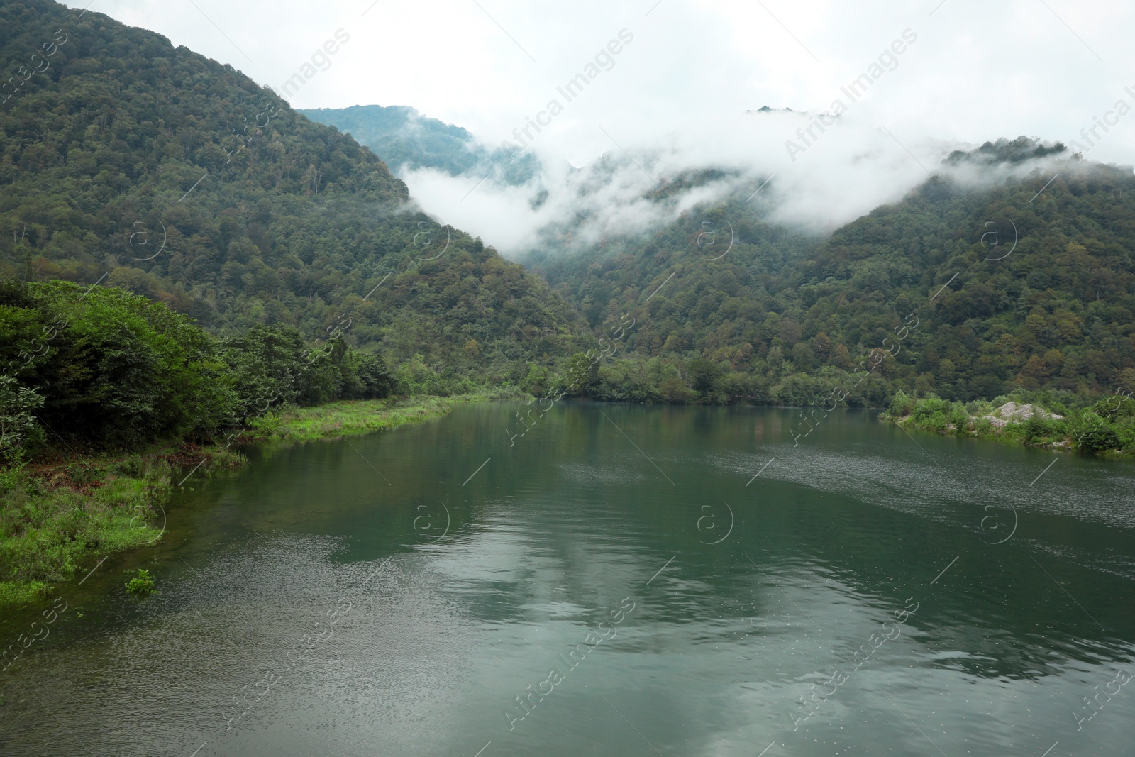 Photo of Picturesque view of beautiful river in mountains