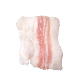 Photo of Piece of tasty salt pork isolated on white