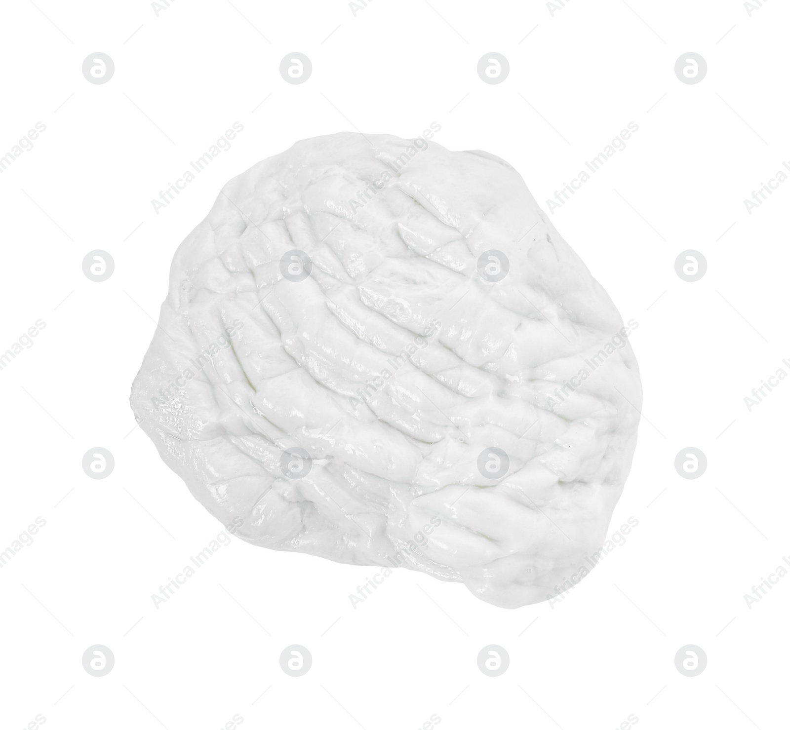 Photo of One used chewing gum on white background, top view