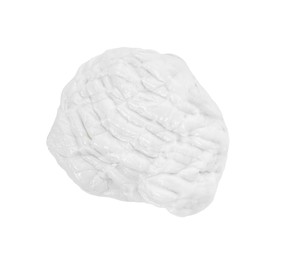 Photo of One used chewing gum on white background, top view