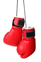 Pair of boxing gloves on white background