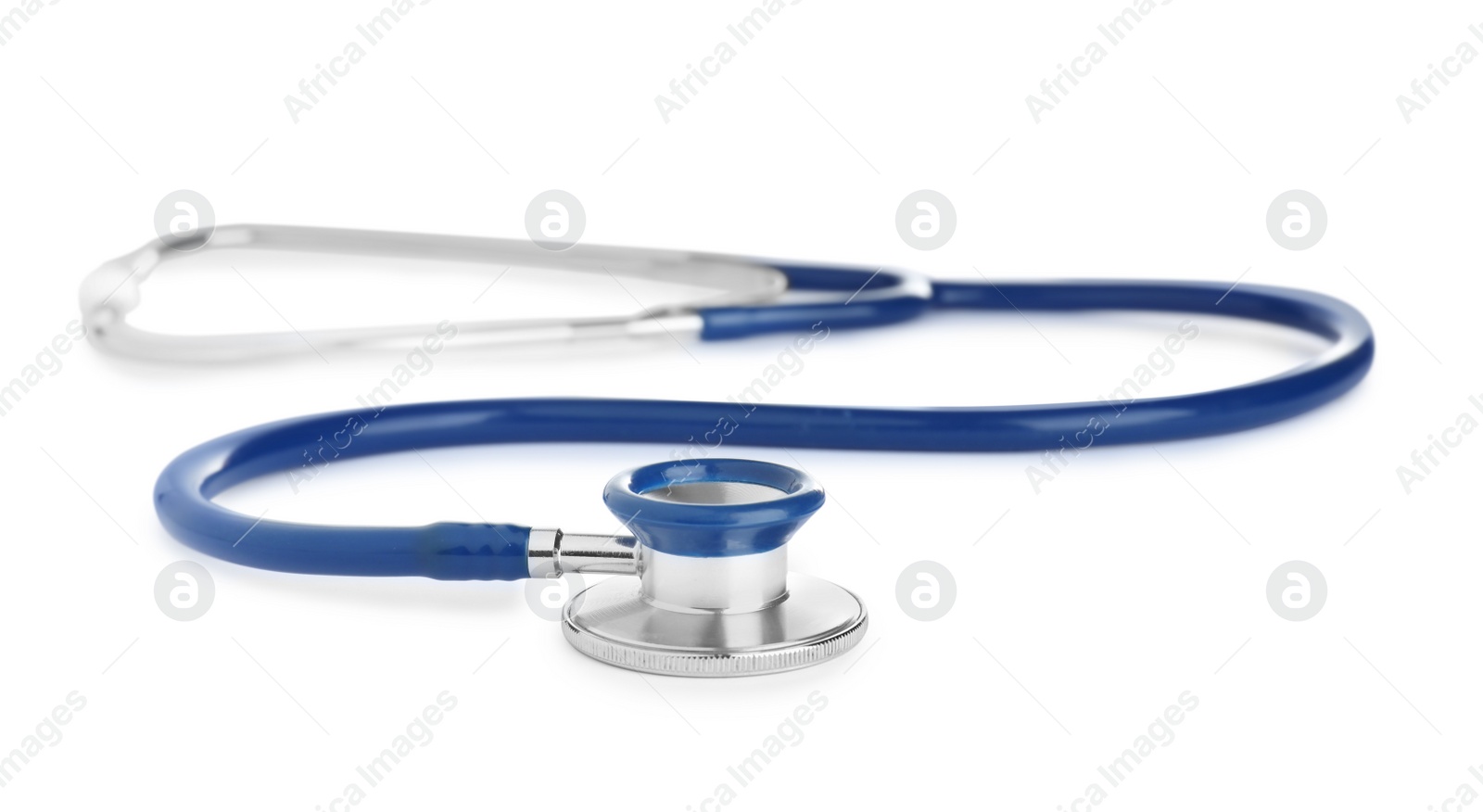 Photo of Stethoscope on white background. Professional medical device