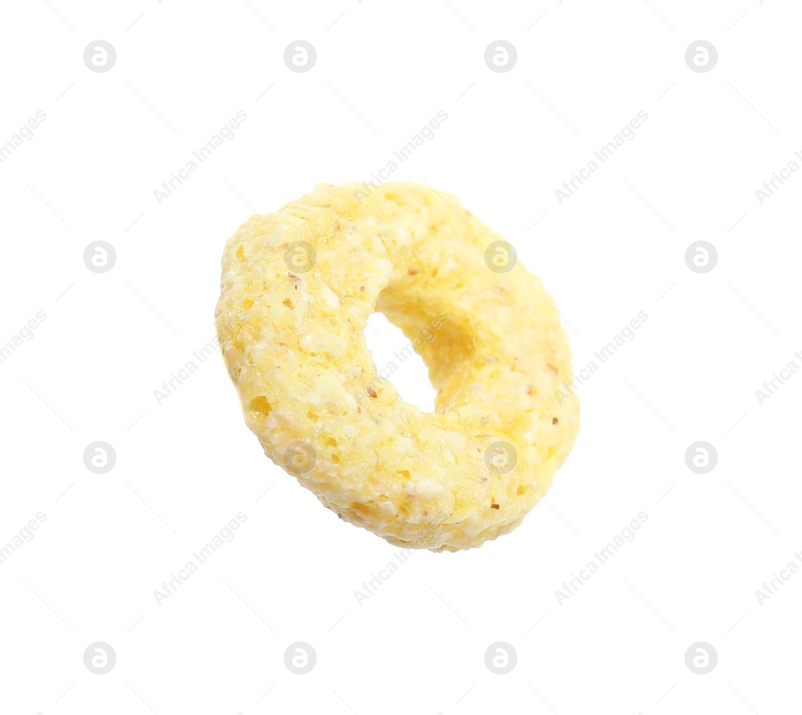 Photo of One tasty cereal ring isolated on white