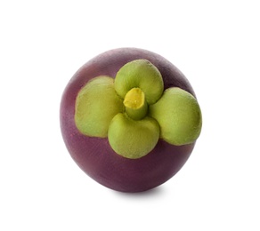 Delicious ripe mangosteen fruit isolated on white