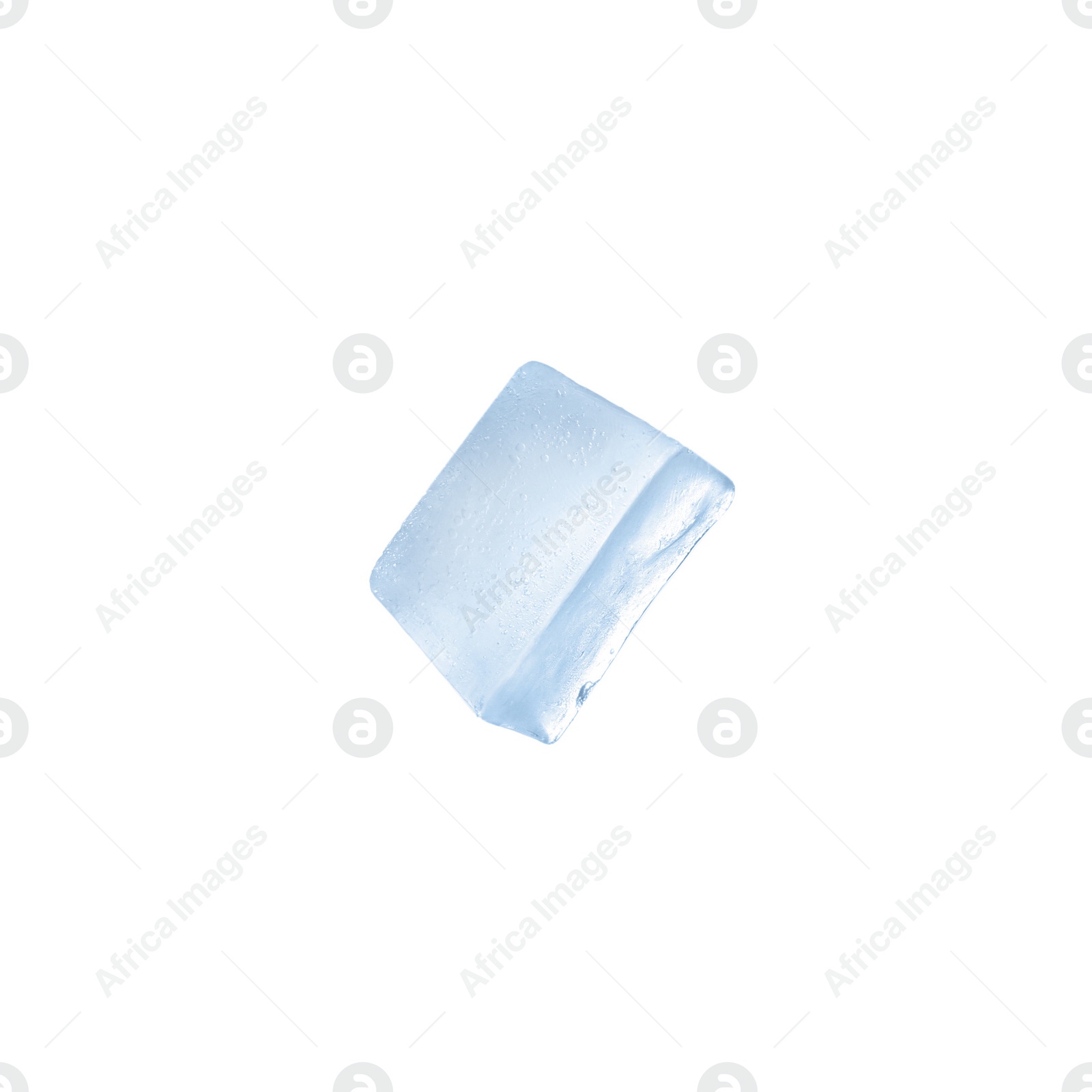 Photo of Ice cube isolated on white. Frozen liquid